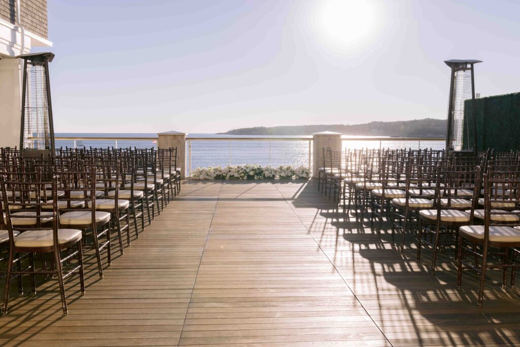 Beauport Hotel Ceremony Shot Outside Deck Winter