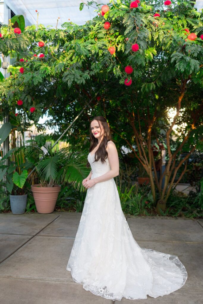roger williams botanical garden wedding bridal portrait