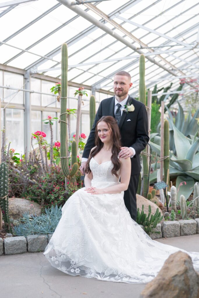 roger williams botanical garden wedding couple portrait editorial