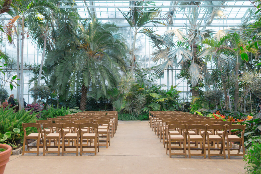 roger williams botanical garden wedding ceremony shot